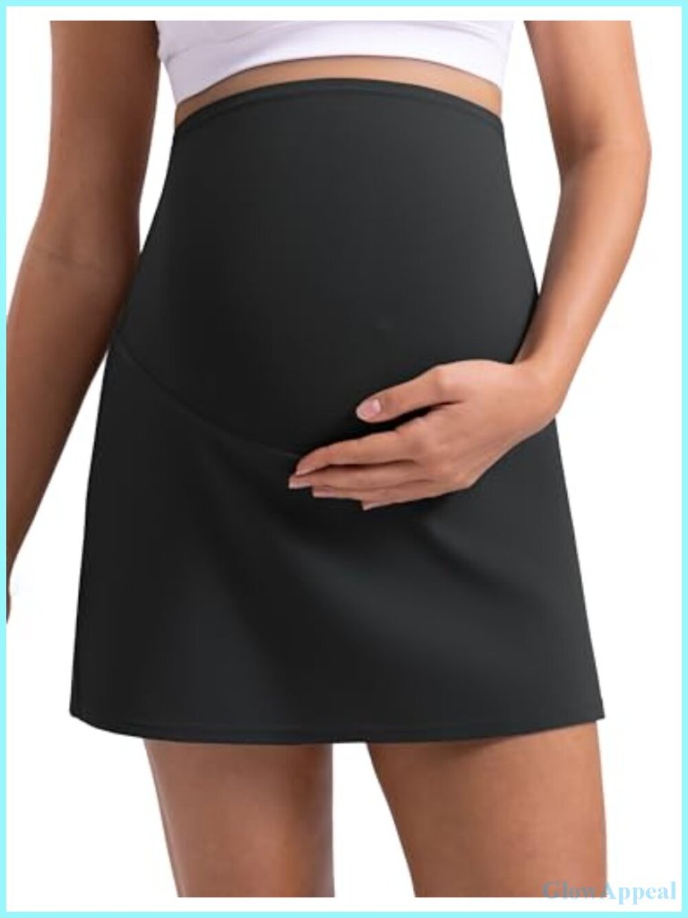 Maternity A-Line Tennis Golf Skirt with Built-In Shorts and Pockets